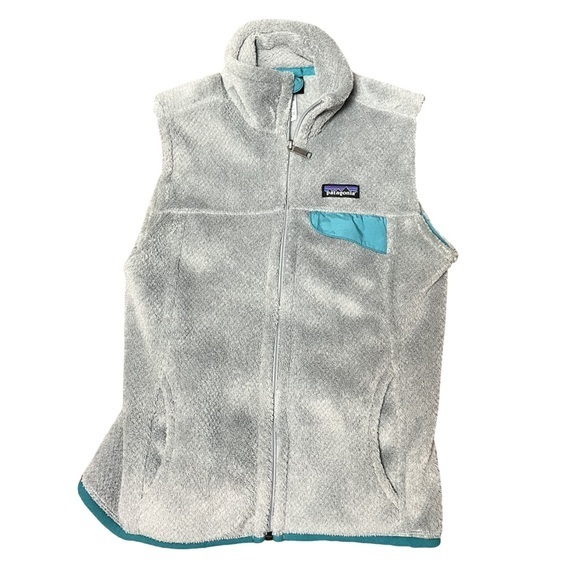 Patagonia Re-Tool Common Threads Gray Green Zip‎ Up Fleece Vest Small Outerwear - Picture 1 of 4